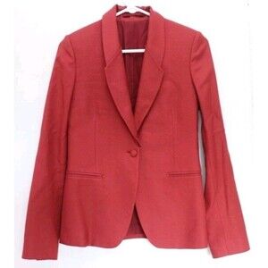 Faconnable Blazer‎ Womens Sz 34 US 4 Red Burgundy Italy Career Business